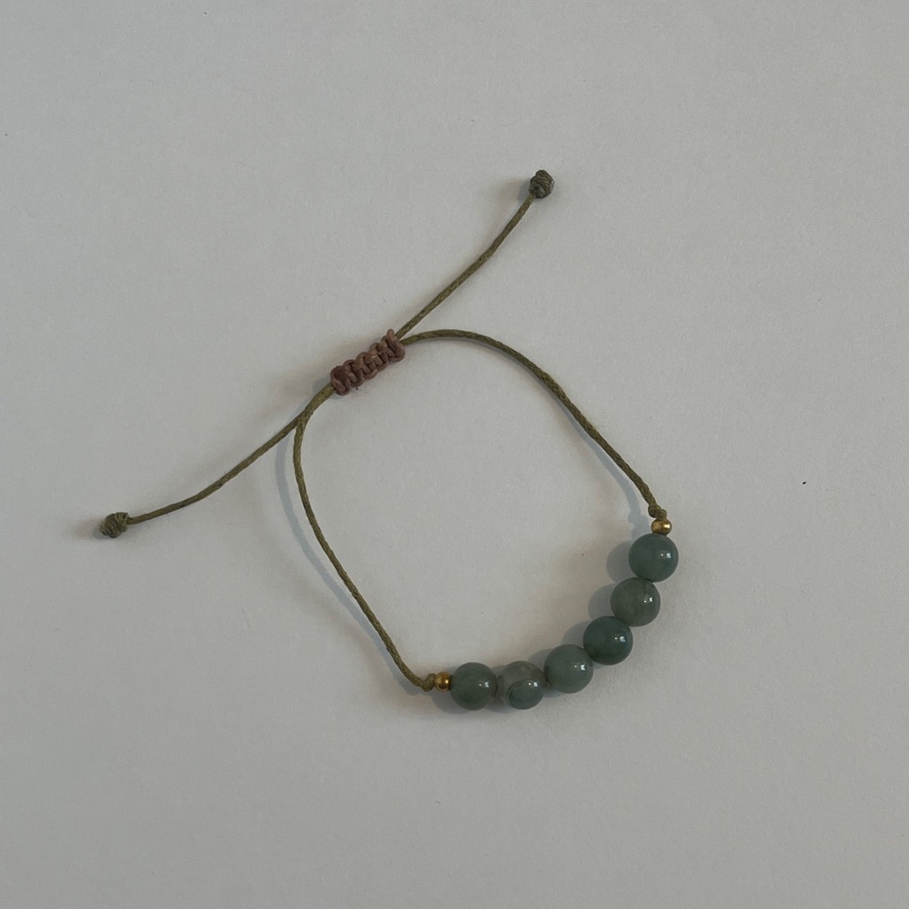 Jade Beaded Adjustable Bracelet